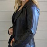 A G Milano 90's Y2K Button Front Italian Faux Leather Brown Blazer Jacket Sz M Size M Photo 9