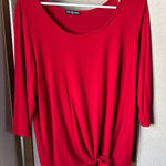 cha cha vente  Bold Red Tie-Front Blouse pxl Photo 0