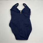 Ralph Lauren Lauren  Ring‎ Over The Shoulder One Piece Swimsuit Navy Blue 14 NWOT Photo 16