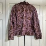 CMC Color Me Cotton Pink Brown Floral Jacquard Short Blazer Jacket Size XL Flaw Purple Photo 3