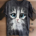 Vintage 90s The Mountain Gray Cat Tshirt Small‎ Soft Nature Tabby Realistic Photo 0