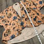 Topshop 8 Chateau Femme Print Satin Peach Kimono Jacket Topper Floral Photo 10