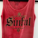 Sinful  Y2K Angel Wings Red Tank Top Size Medium Photo 2