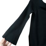 Anthropologie  Elise Ribbed Tunic High Low Boatneck Sweater Bell sleeve Black XS Photo 7