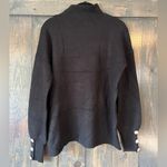 Tahari Classic Black Mock Turtleneck Sweater Long Sleeve Ribbed Cuffs Cozy Knit Top A8 Photo 4
