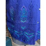 Sweater vest lace embroidered purple green blue vintage Size XL Photo 1