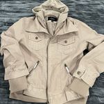 la coalition Vegan Leather Tan Hooded Jacket Size XL By Photo 0