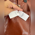 Abercrombie & Fitch The 90s Straight Ultra High Rise Faux Leather Pants Brown Photo 4