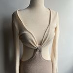 Le lis Cream and Tan Knit Cutout Dress Photo 1