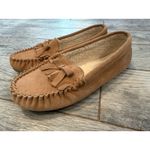 Minnetonka  Moccasin Shoes size 10 Womens Leather Slip On Faux Fur Lining 40564 Photo 3