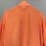 Vintage 70s Blouse Bright Orange Women's Square‎ Buttons Dagger Collar Shirt Top Photo 11