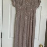 Mac Duggal Beaded Empire Waist Column Midi Cocktail Dress Photo 7