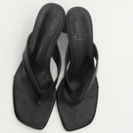 Cink Me Faux Vegan Leather Heeled Sandals Black Thong Size 39 US 6 Photo 3