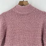 Planet Gold  Mauve Pink Soft Fluffy Cutout V Neck Long Sleeve‎ Sweater Photo 9