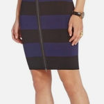 BCBGMAXAZRIA  Black & Blue‎ Striped Pencil Skirt Women's Career Elegant Photo 0