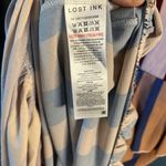 New Lost Ink Chic Striped Midi Dress in Burgundy and Pink | Size Medium Red Photo 9