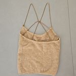 ZARA Sweater Knit Crop Top With Chain Detail In Beige Size S Photo 3