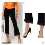 J Brand J. Brand Selena Black Velvet Lace Hem Crop Boot Pants Photo 2