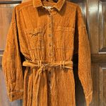 Urban Outfitters Adam Corduroy Coverall Jumpsuit Orange Belted Size Medium UO Photo 3