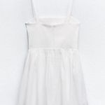 ZARA dress mini white cotton skirt voluminous corset boho summer vacation Photo 10
