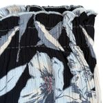 Billabong Like New Black Floral Crinkle Wide Leg Pull-On Pants Large Photo 3