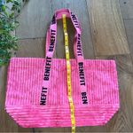 Benefit NEW Pink Corduroy Tote open top beach bag Photo 5