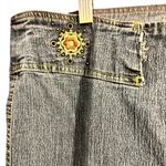 Vintage Y2K Angels Lowrise Bootcut Embroidered Zip Up No Pocket Jeans Size 37” Blue Photo 3