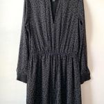 Club Monaco  Quanni Drawstring Waist Long Sleeve Dress Black 8 Photo 2