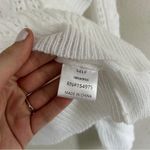 C+D+M White Ruffle Crewneck Sweater Medium Neutral Preppy Casual Formal Photo 2