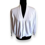 Grace Karin Womens Cardigan Sz 2XL White Cropped Textured 3/4 Sleeves NEW Photo 1