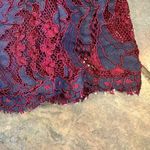 Francesca’s Blue Red Floral Lace Women’s Sleeveless Dress Size Large Photo 12