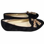 Birdies The Blackbird Black Suede Sherpa Lined Cheetah Tassel Loafers size 6.5 Photo 3
