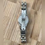 Seiko Solar Ladies Watch Swarovski Crystals Two-Tone Bracelet Pearl Dial Date Photo 10