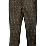 White House | Black Market WHBM Black & Gold The Jacquard Skinny Ponte Pants Women Sz 6 Photo 0