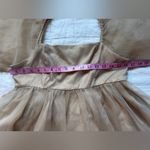 TCEC Tan / Champaign Chiffon Babydoll Mini Dress Holiday Cottagecore Fairy -Med Photo 5