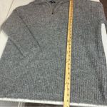 EXPRESS Classic Wool Blend Ribbed Fuzzy Knit Quart Zip Tunic Sweater Size Large Photo 7