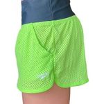 Speedo Neon Yellow Mesh Activewear Shorts Wide Black Waistband ~ Women's SMALL Photo 2