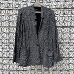 Lucky Brand black gray geometric boho Aztec single button blazer Photo 0