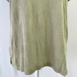 Lumière New Rolled Short Sleeve V-Neck Tee Olive Green Photo 4