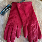 NWT Vintage 1980s Fownes Red Leather Chic Winter Dress Gloves Lined Size 7 Photo 0