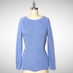 Talbots  Pointelle Raglan Crew Neck Knit Sweater Blue XS Photo 1