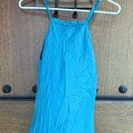 Yellow Lotus Blue Sleeveless with Bow Detail 100% silk blouse Size S Photo 2