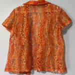 Vintage Bright Orange Floral Lace Button Photo 1