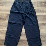 Madewell  Women's Navy Wide Leg Pants Size 8 Viscose Blend High rise Trousers Photo 0