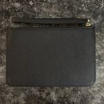 Kate Spade Black Leather Card Holder Double Zip Wristlet 8x5" Photo 1