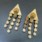 Unique Vintage  Unsigned Multicolored Stones Waterfalls Clip Statement Earrings Photo 7