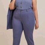 Torrid Blue Slim Taper Stretch Linen Blend Mid-Rise Pant Photo 0