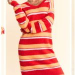 Davi & Dani brightly colored, v neck striped sweater dress. Very soft! Photo 0