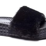 Chinese Laundry Black Fur Slide Photo 0