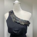 Black Halo Dress Womens 0 Black Feather Trim One Shoulder Helena
Draped Mini Photo 3